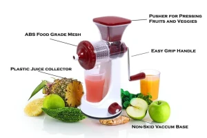 Jeezsa Manual Fruit Vegetable Juicer with Juice Cup and Waste Collector