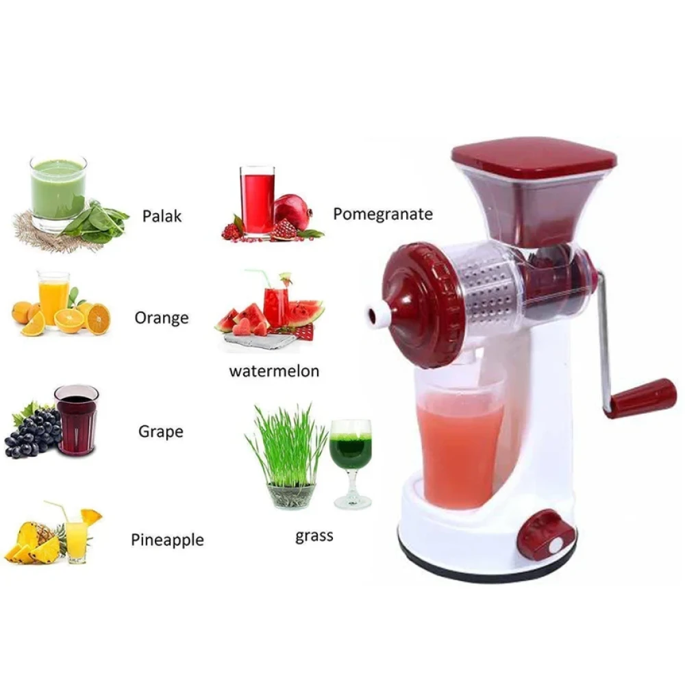 Jeezsa Manual Fruit Vegetable Juicer with Juice Cup and Waste Collector