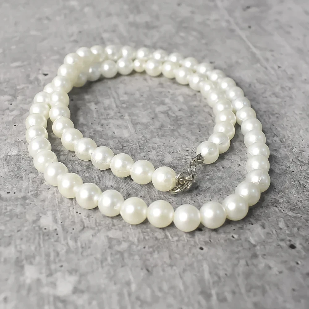 JEESZA Motimala White Pearl Bead single and Double line Mala for Women and Girls