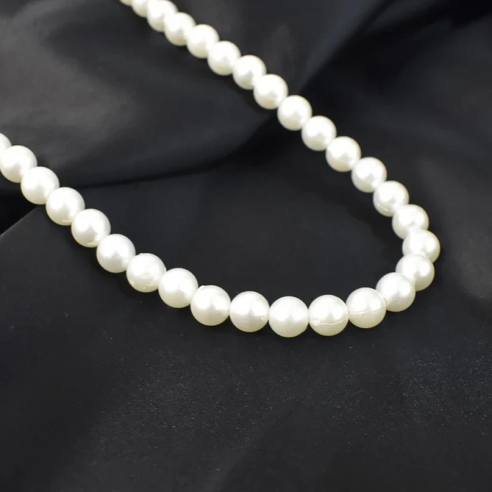 JEESZA Motimala White Pearl Bead single and Double line Mala for Women and Girls