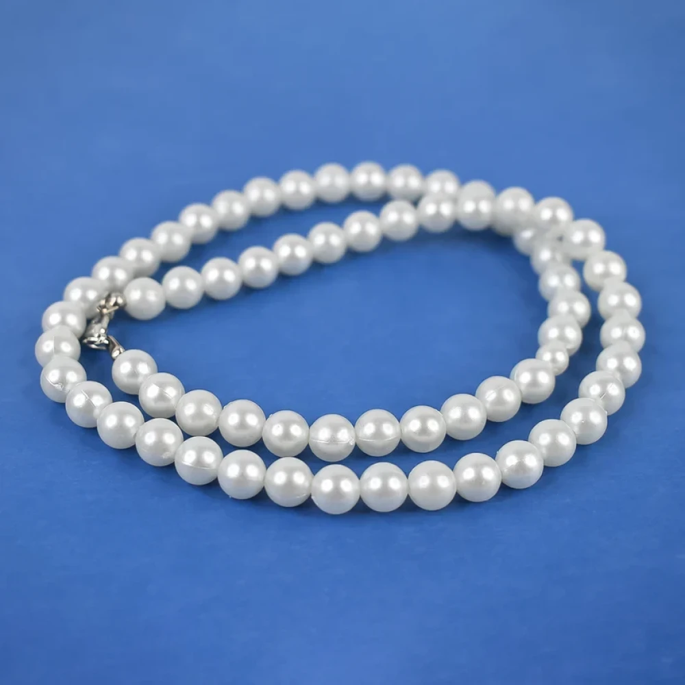 JEESZA Motimala White Pearl Bead single and Double line Mala for Women and Girls