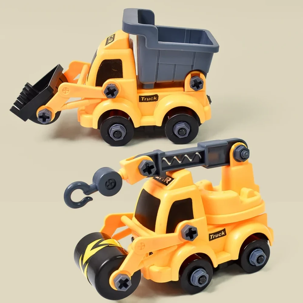 JEEZSA Engineering vehicles Nut Assembly Vehicle Toy, DIY Nut Assembly Vehicle Model Toy Highly Simulation Children Kids Car Model Toy Set (2 Pc Set)