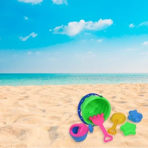 JEEZSA Beach Sand Castle Toy Set for Kids - 6 Pcs Summer Play