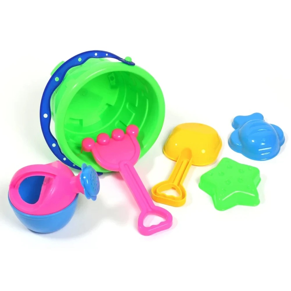 JEEZSA Beach Sand Castle Toy Set for Kids - 6 Pcs Summer Play