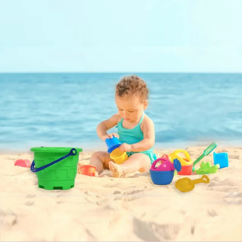 JEEZSA Beach Sand Castle Toy Set for Kids - 6 Pcs Summer Play