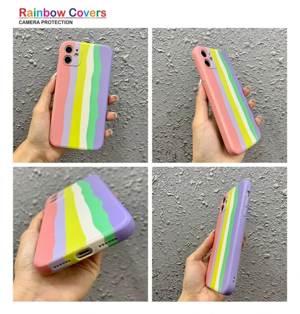 JEEZSA Rainbow Soft Print case Case For Vivo Y20