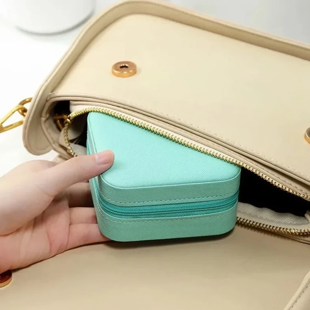 JEEZSA Mini PU Leather jewellery Box for Travel & Storage