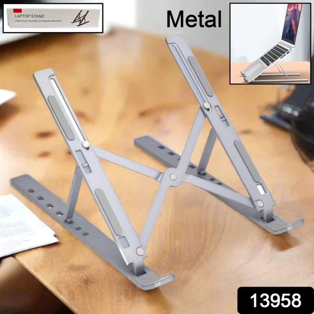 JEEZSA Metal Portable Laptop Stand, with 7 Adjustable Angles (1 Pc)