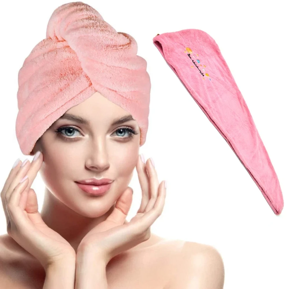 JEEZSA Microfiber Hair Wrap Towel Cap (1 Pc / 63x23 Cm / Mix Color)