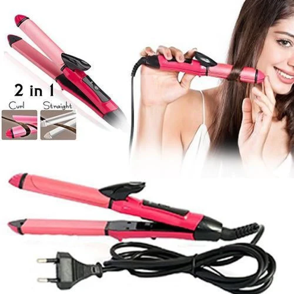 JEEZSA 2 in 1 Hair Straightener and Curler Machine For Women | Curl & Straight Hair Iron