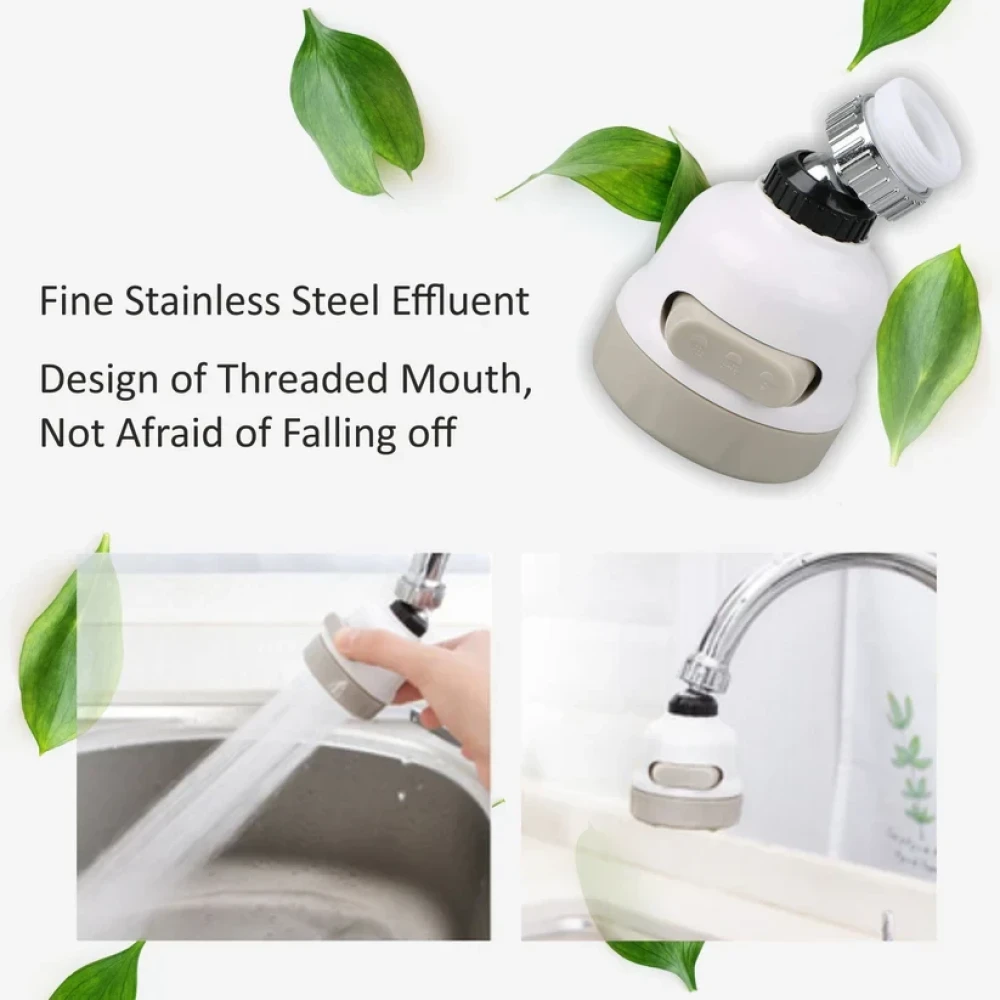 JEEZSA Rotatable Splash Proof 3 Modes Water Saving Nozzle Filter Faucet Sprayer