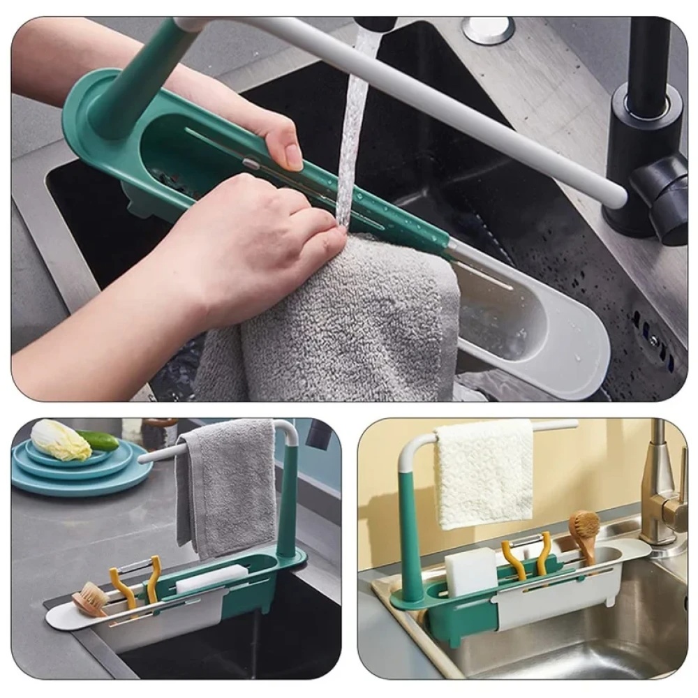 JEEZSA Expandable Kitchen Drying Basket Rack for Kitchen Use (1 Pc)