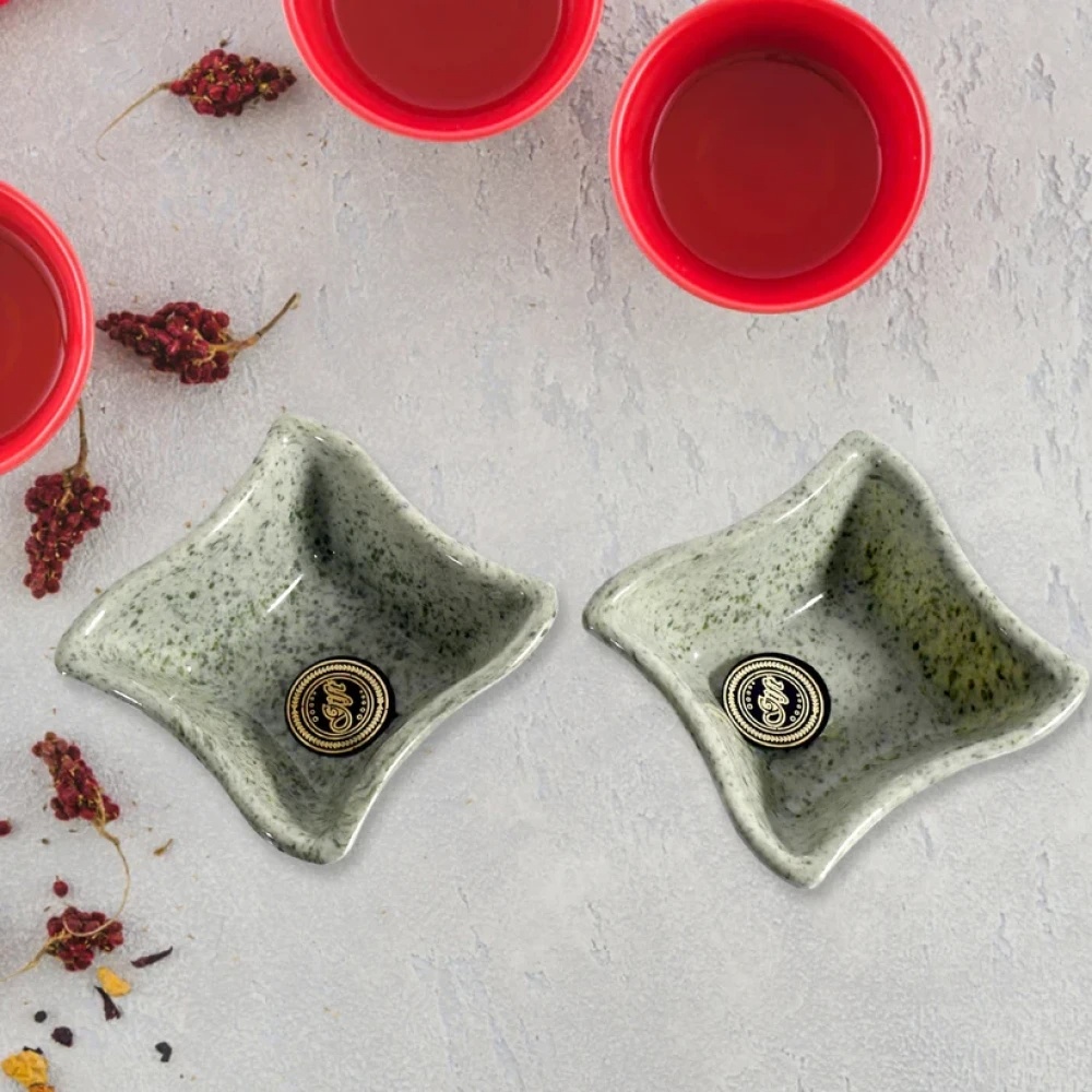 JEEZSA Ceramic Tea / cups / Mug Set Including Snacks / Serving Bowl Milk Cup, Coffee Cup, Tea Cup, Breakfast Cup, Drinking Mug or Outdoor for Household, Gift for Birthday, Wedding Party (4 Pcs set)
