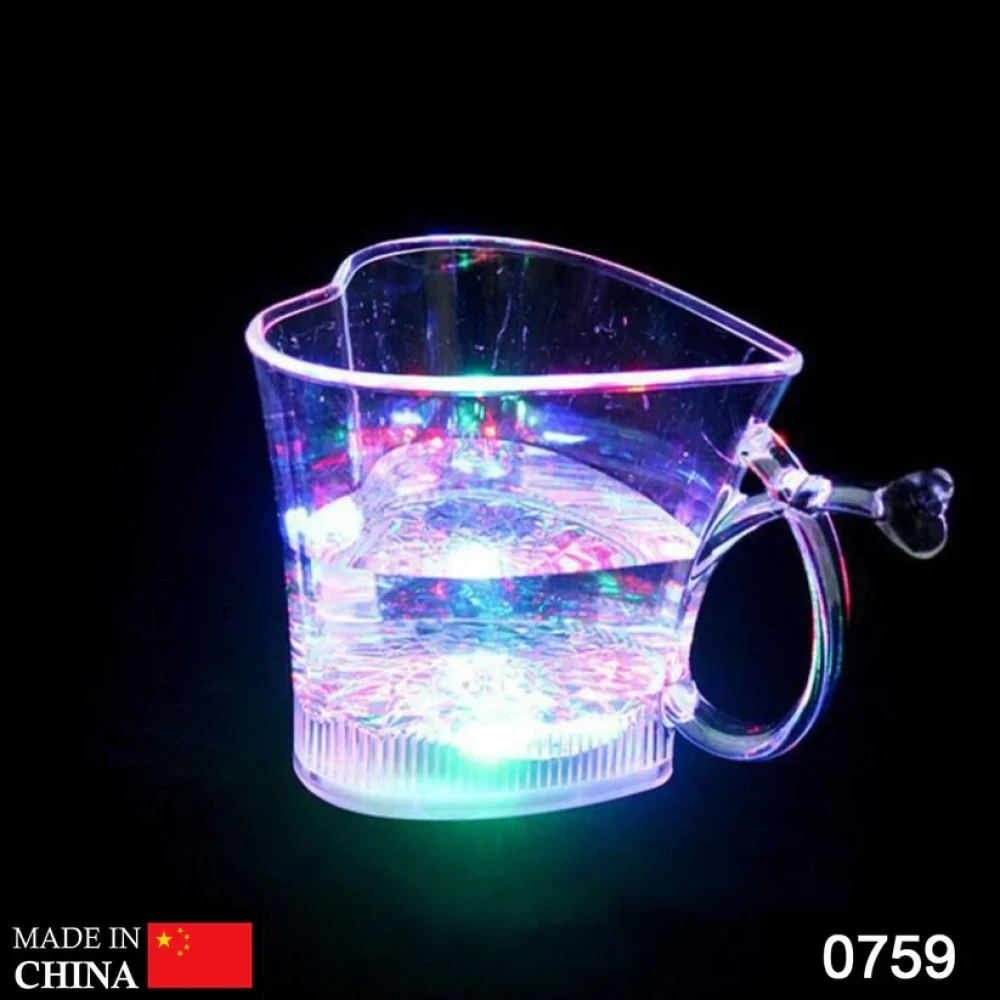 JEEZSA Heart Shape Activated Blinking Led Glass Cup