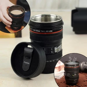 JEEZSA Plastic Camera Lens Stainless Steel Coffee Mug