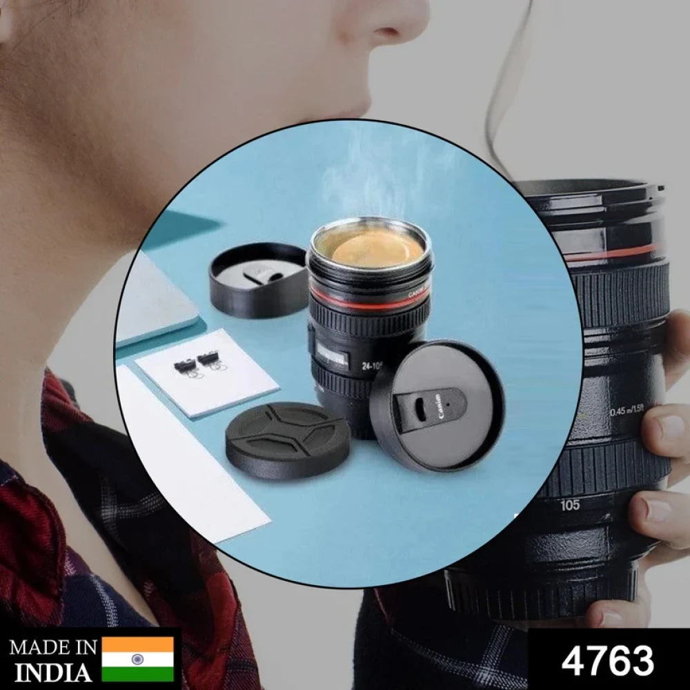 JEEZSA Plastic Camera Lens Stainless Steel Coffee Mug