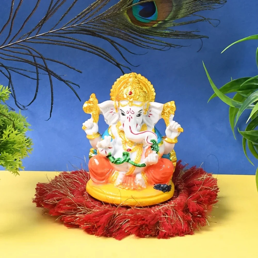 JEEZSA Lord Ganesha Idol / Ganpati Statue / Ganpatii Bappa Showpiece for Gifts (1 Pc)