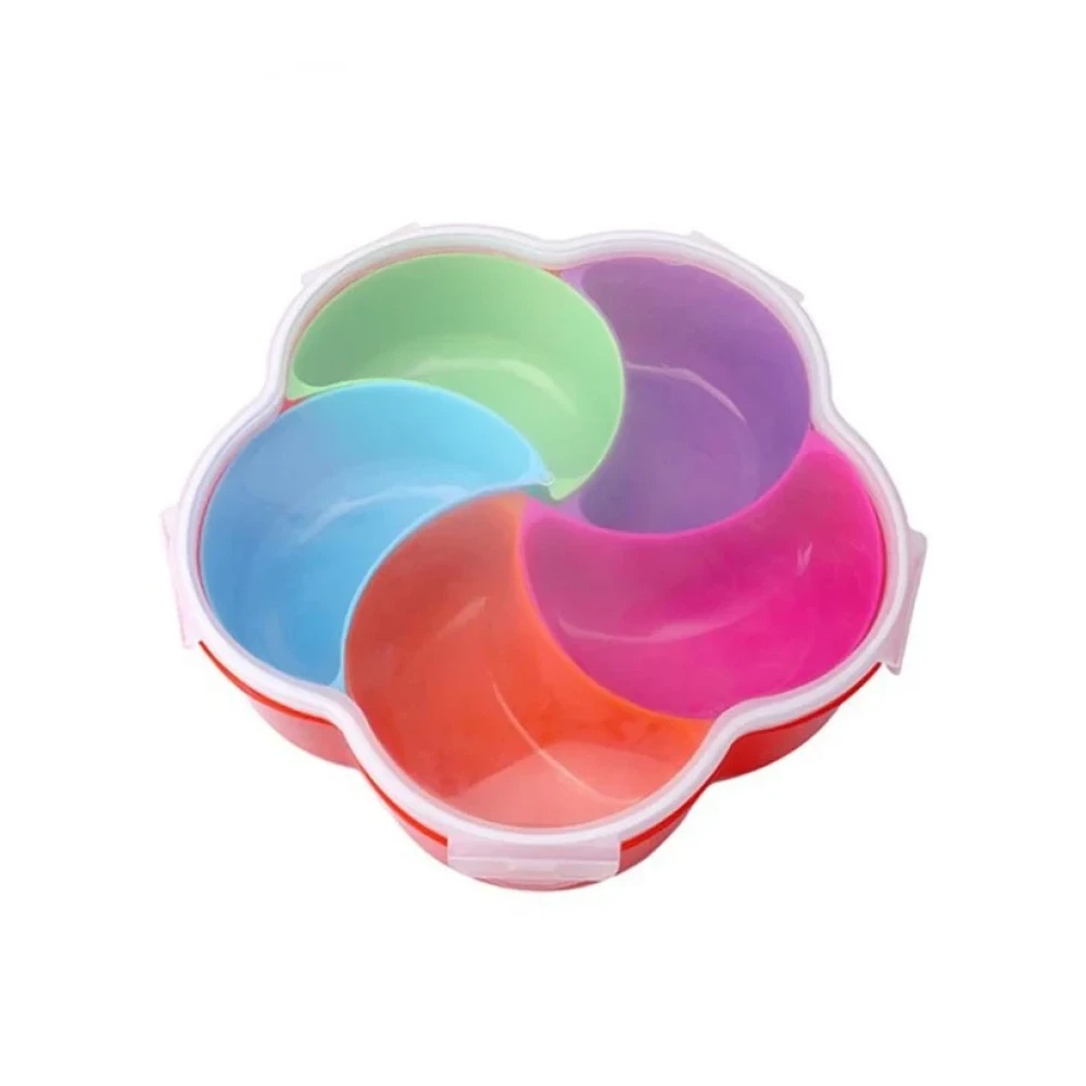 JEEZSA 5Compartments Party Food Storage Snack Nuts Box For Peanuts Fruits and Candy Box For Home & Kitchen Use